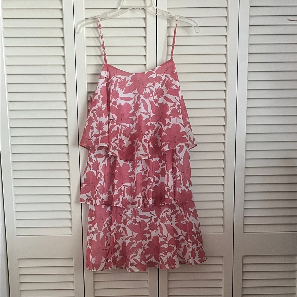 Pink and White Floral Mini Dress